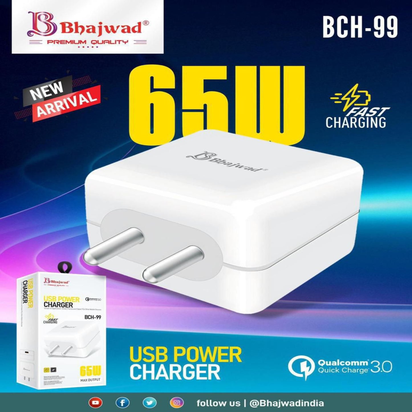Bhajwad BCH‑99 65 W USB Power Charger